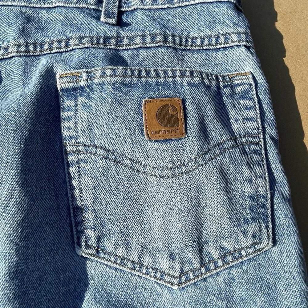 Carhartt B18 STW Traditional Fit Straight Jean Mens 46x30 Stone Wash Denim